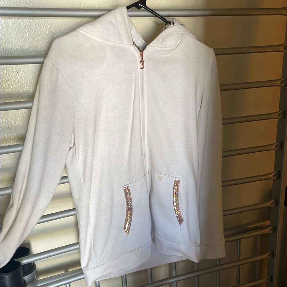 Juicy Couture White Textured Hoodie